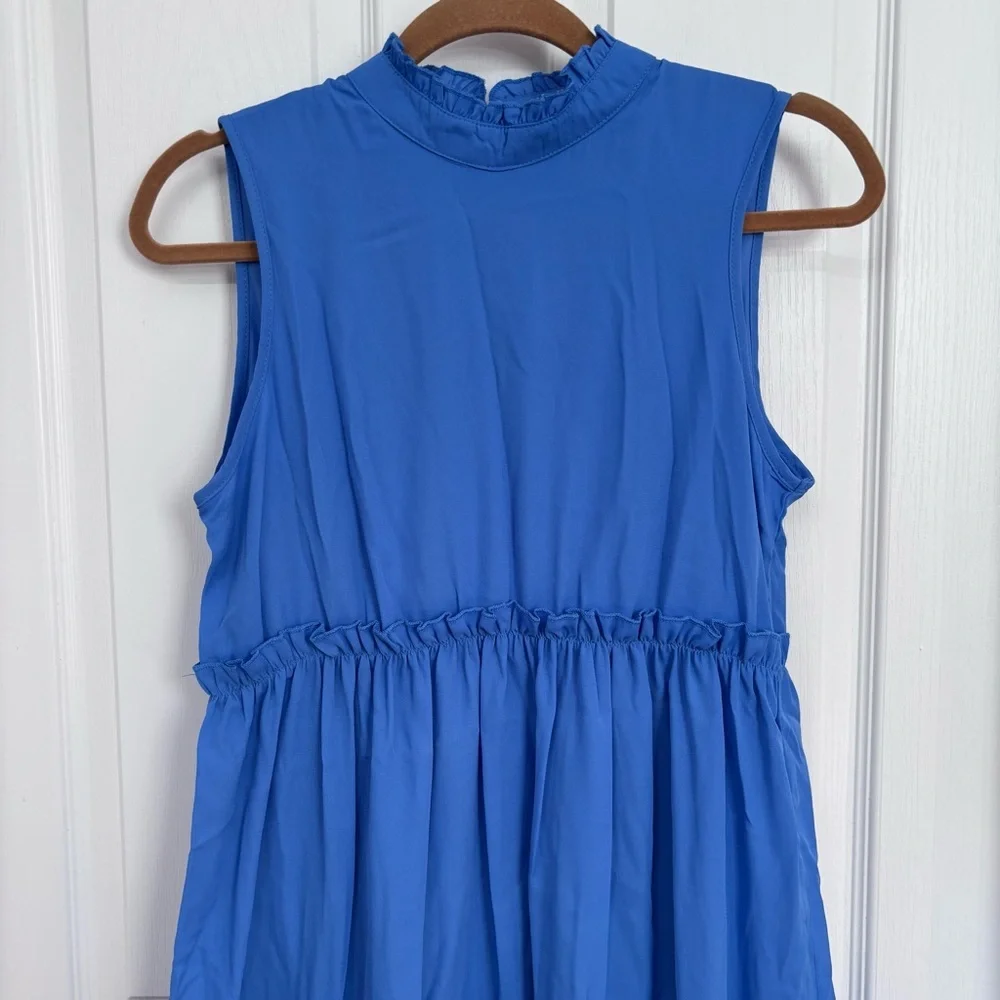 Blue Tiered Ruffle Dress | RACHEAL S - Picture 3 of 11